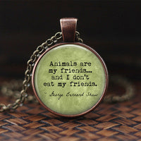 Vegetarian Quote Jewelry Animals Are My Friends