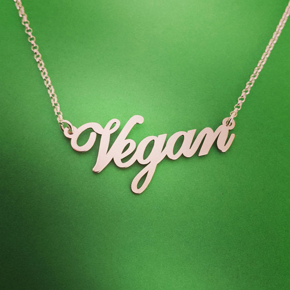 Vegan Jewelry Vegetarian Symbol Silver