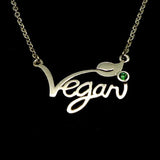 Silver Vegan Necklace Letters Vegan