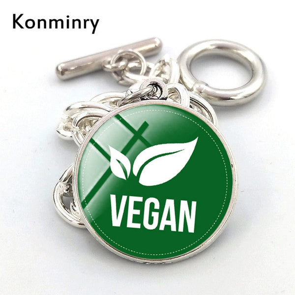 Classic Green Leaf Vegan Bracelets For Women Men