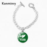 Classic Green Leaf Vegan Bracelets For Women Men
