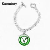 Classic Green Leaf Vegan Bracelets For Women Men
