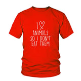 I Love Animals So I don't Eat Them Vegetarian Funny
