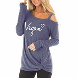 2019 Fashion Long Sleeve Oblique Shoulder T-Shirt