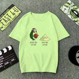 Green T Shirt Women Cartoon Avocado