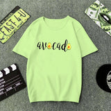 Green T Shirt Women Cartoon Avocado