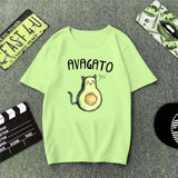 Green T Shirt Women Cartoon Avocado