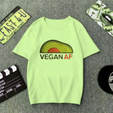 Green T Shirt Women Cartoon Avocado