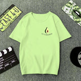 Green T Shirt Women Cartoon Avocado