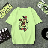 Green T Shirt Women Cartoon Avocado