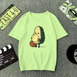 Green T Shirt Women Cartoon Avocado