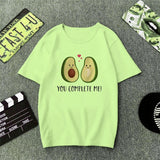 Green T Shirt Women Cartoon Avocado