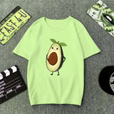 Green T Shirt Women Cartoon Avocado